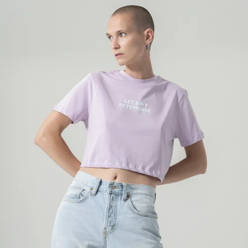 Queerlish - Let Boys Be Feminine Crop T-shirt