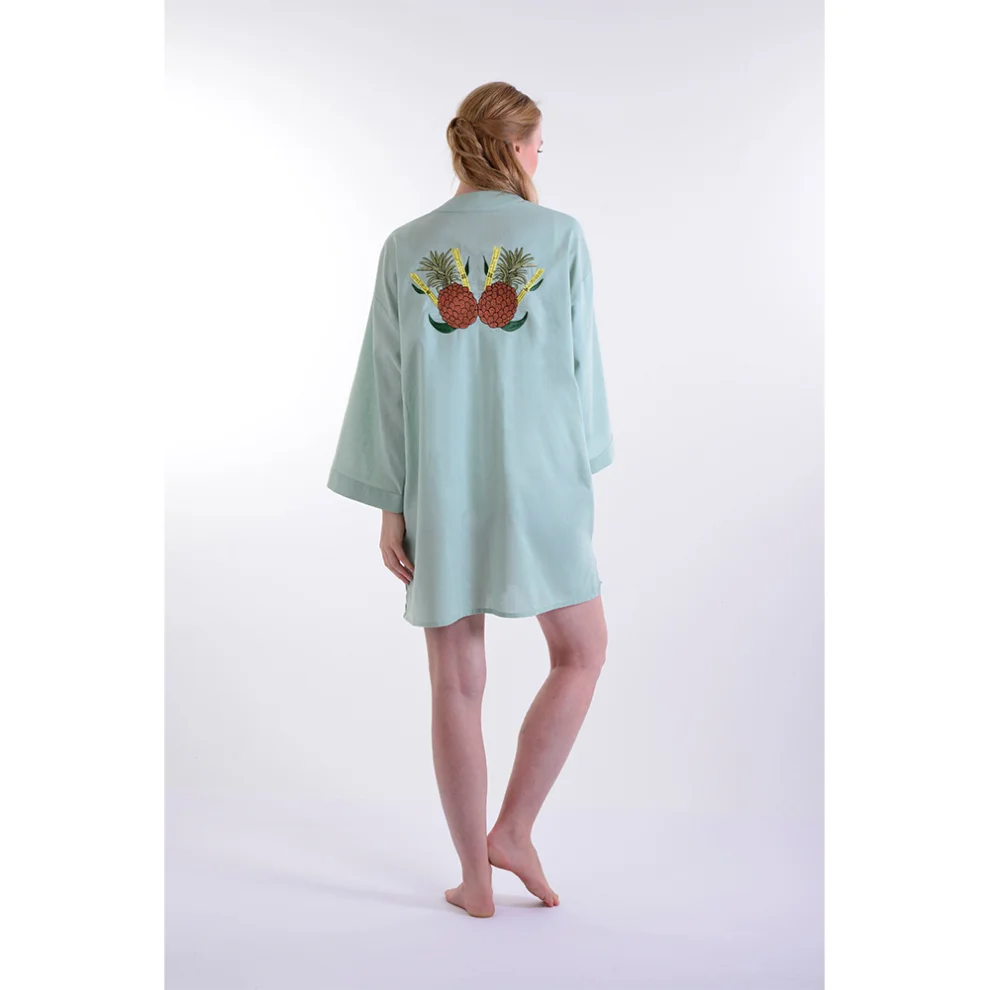 Mono Kimono - Pineapples Linen Kimono