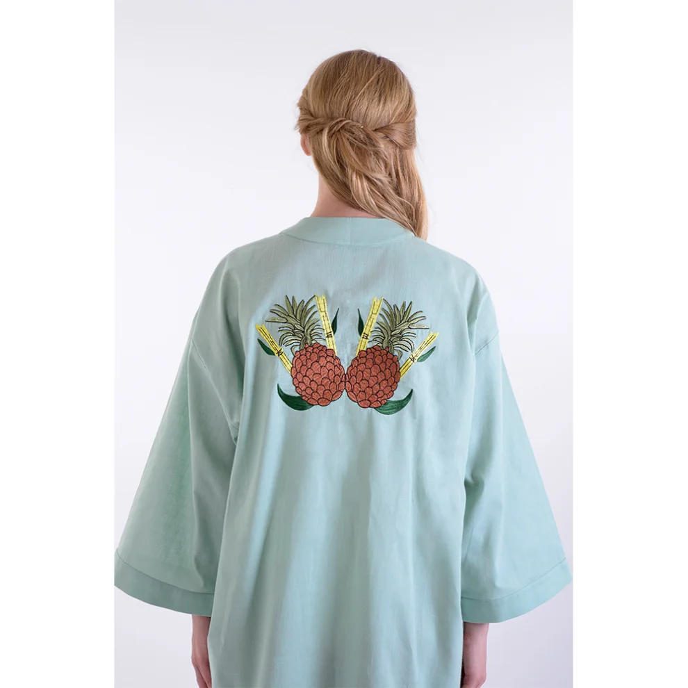 Mono Kimono - Pineapples Linen Kimono