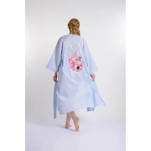 Mono Kimono - Sparrow Linen Kimono