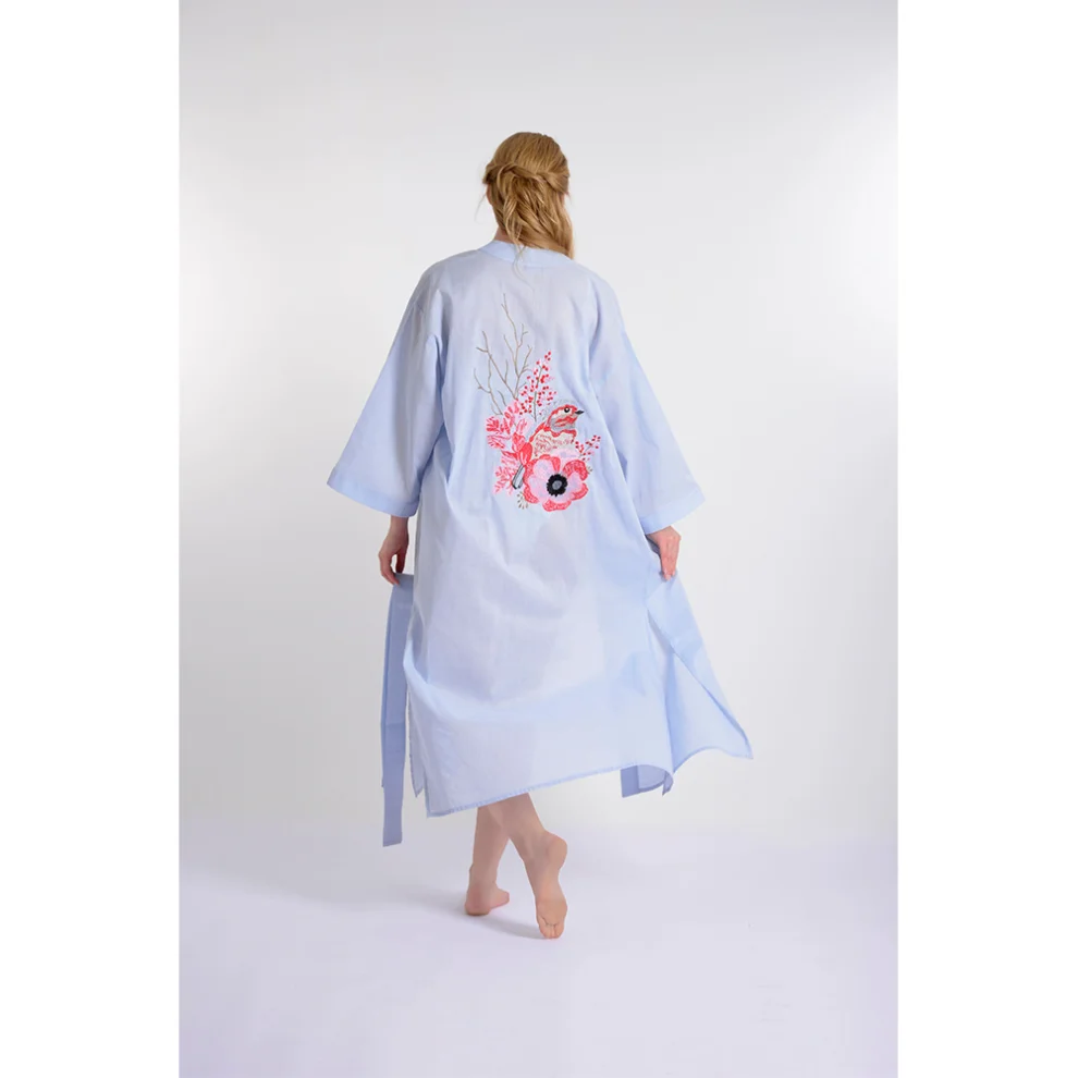 Mono Kimono - Sparrow Linen Kimono