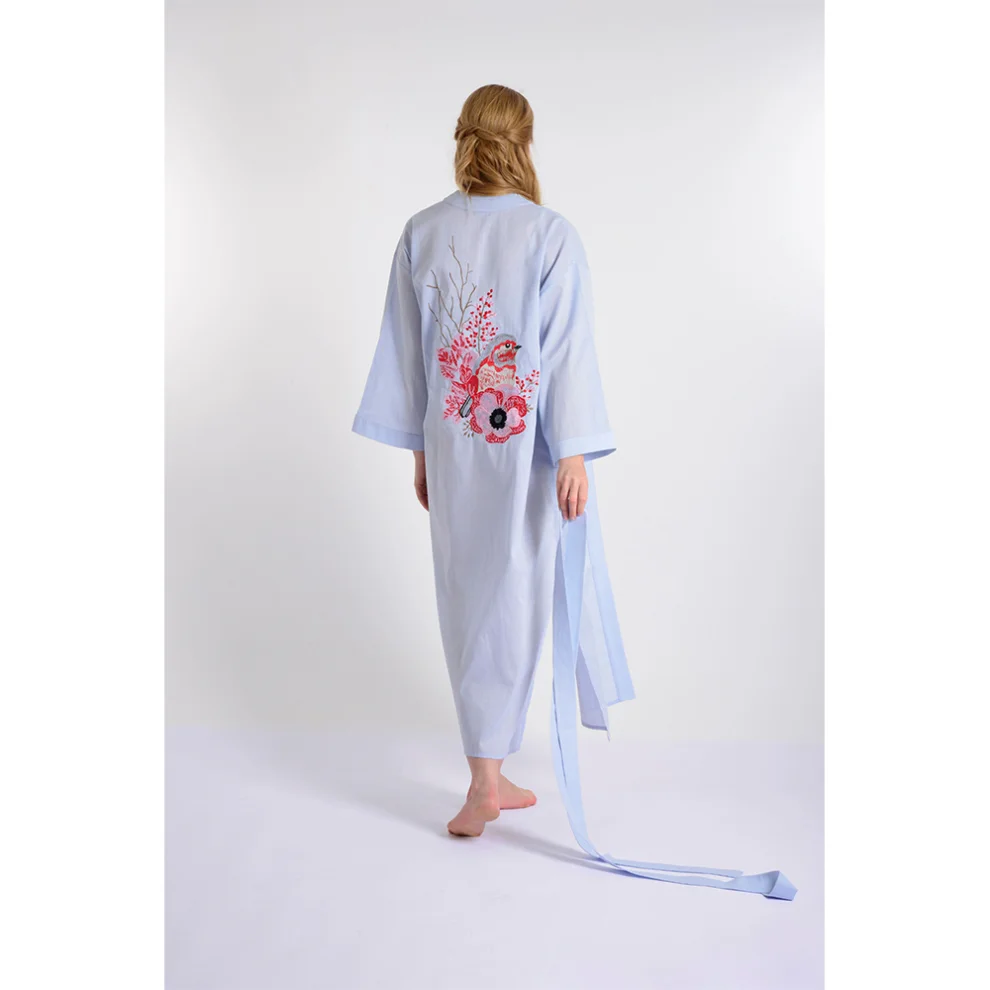 Mono Kimono - Sparrow Linen Kimono