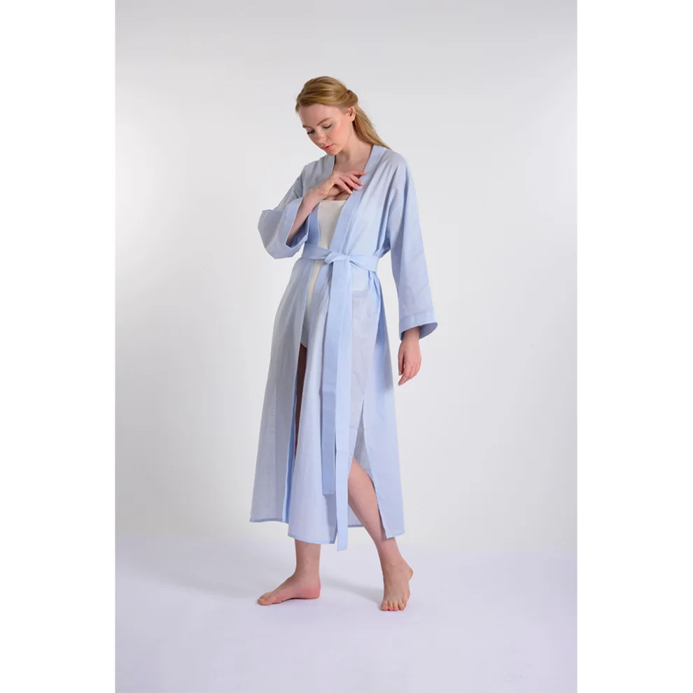 Mono Kimono - Sparrow Linen Kimono