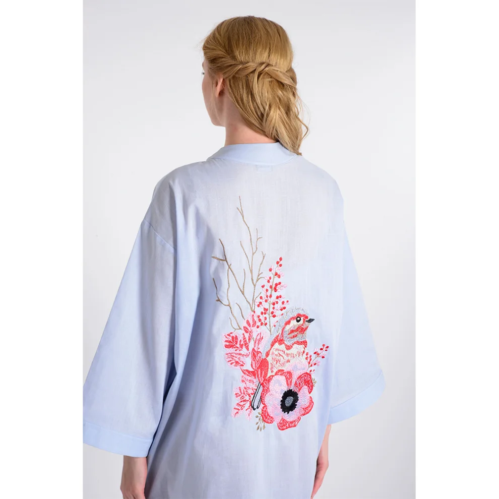 Mono Kimono - Sparrow Linen Kimono