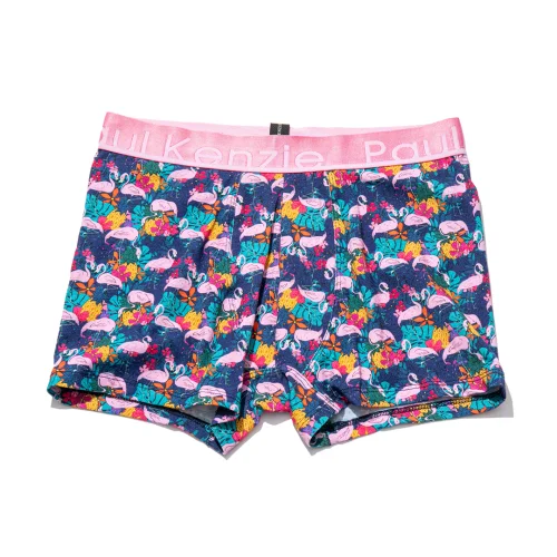 Paul Kenzie - Unique Effect Desenli Erkek Boxer - Flamingo