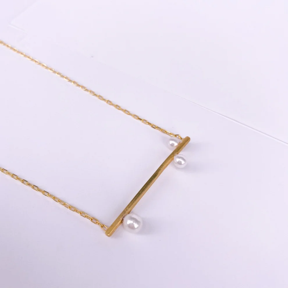 Yazgi Sungur Jewelry - Line Pearl Collection Necklace