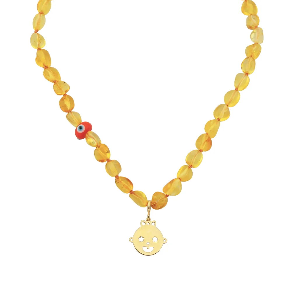 Bimbi by Alize - Gold Pendant Amber Necklace