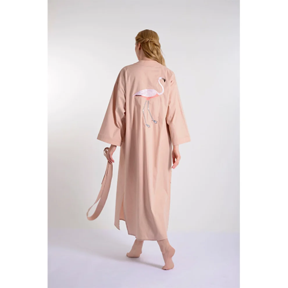 Mono Kimono - Flamingo Keten Kimono