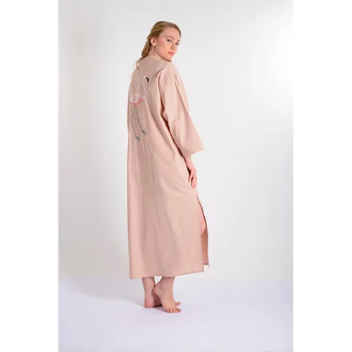 Mono Kimono - Flamingo Linen Kimono