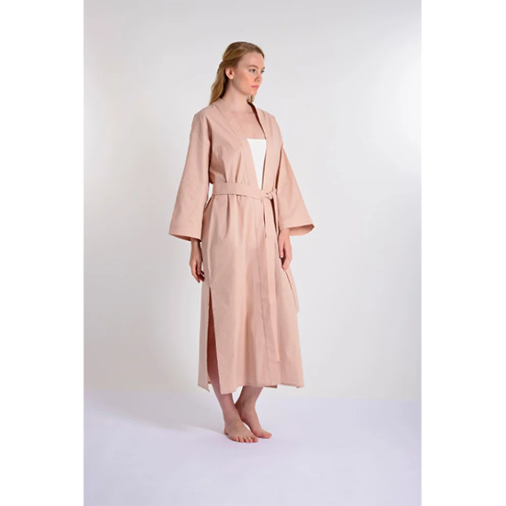 Mono Kimono - Flamingo Linen Kimono