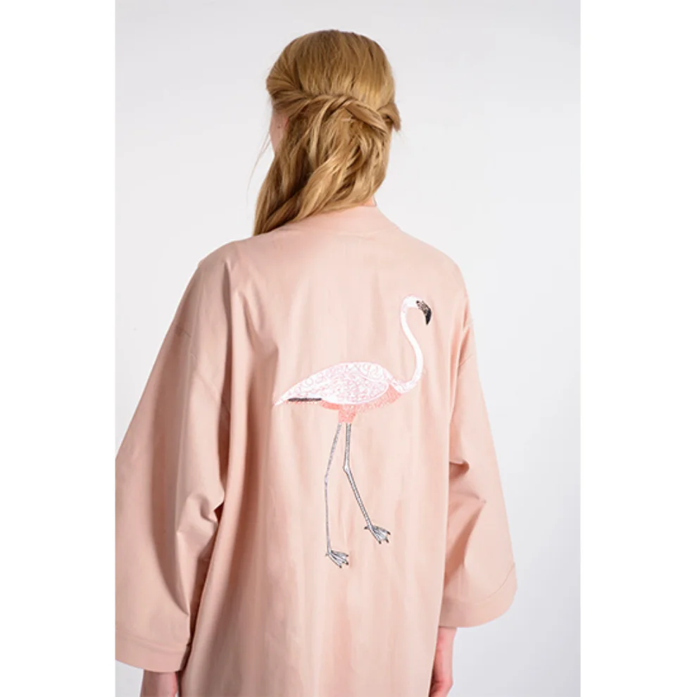 Mono Kimono - Flamingo Keten Kimono