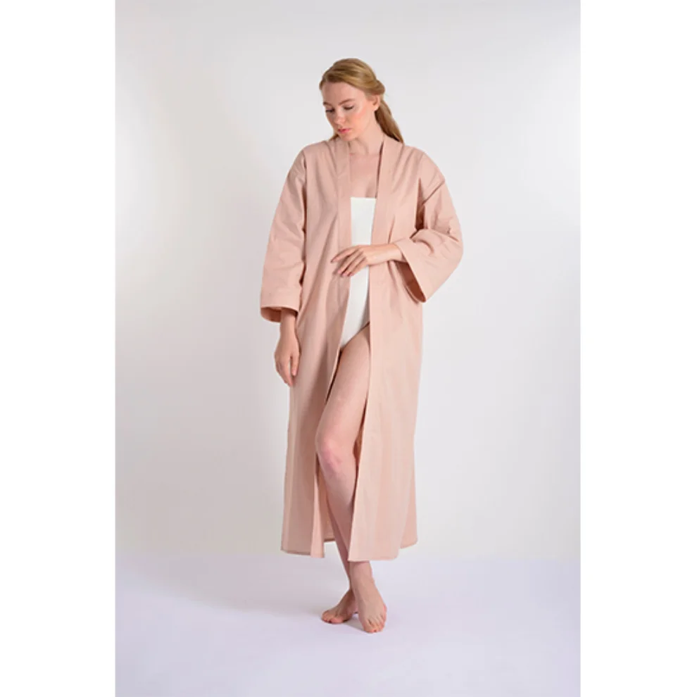 Mono Kimono - Flamingo Linen Kimono