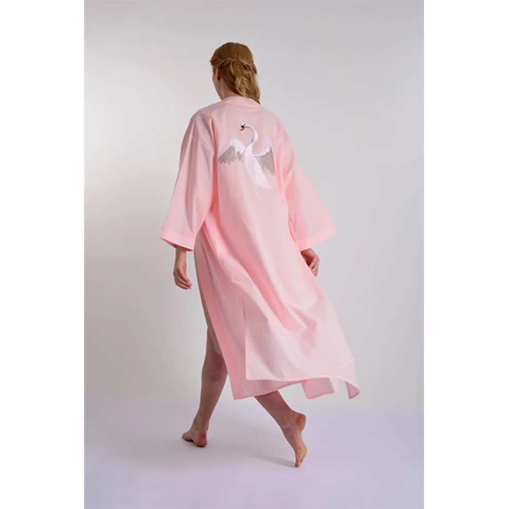 Mono Kimono - Swan Linen Kimono