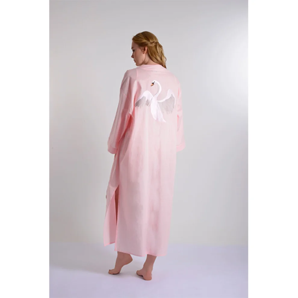 Mono Kimono - Swan Linen Kimono