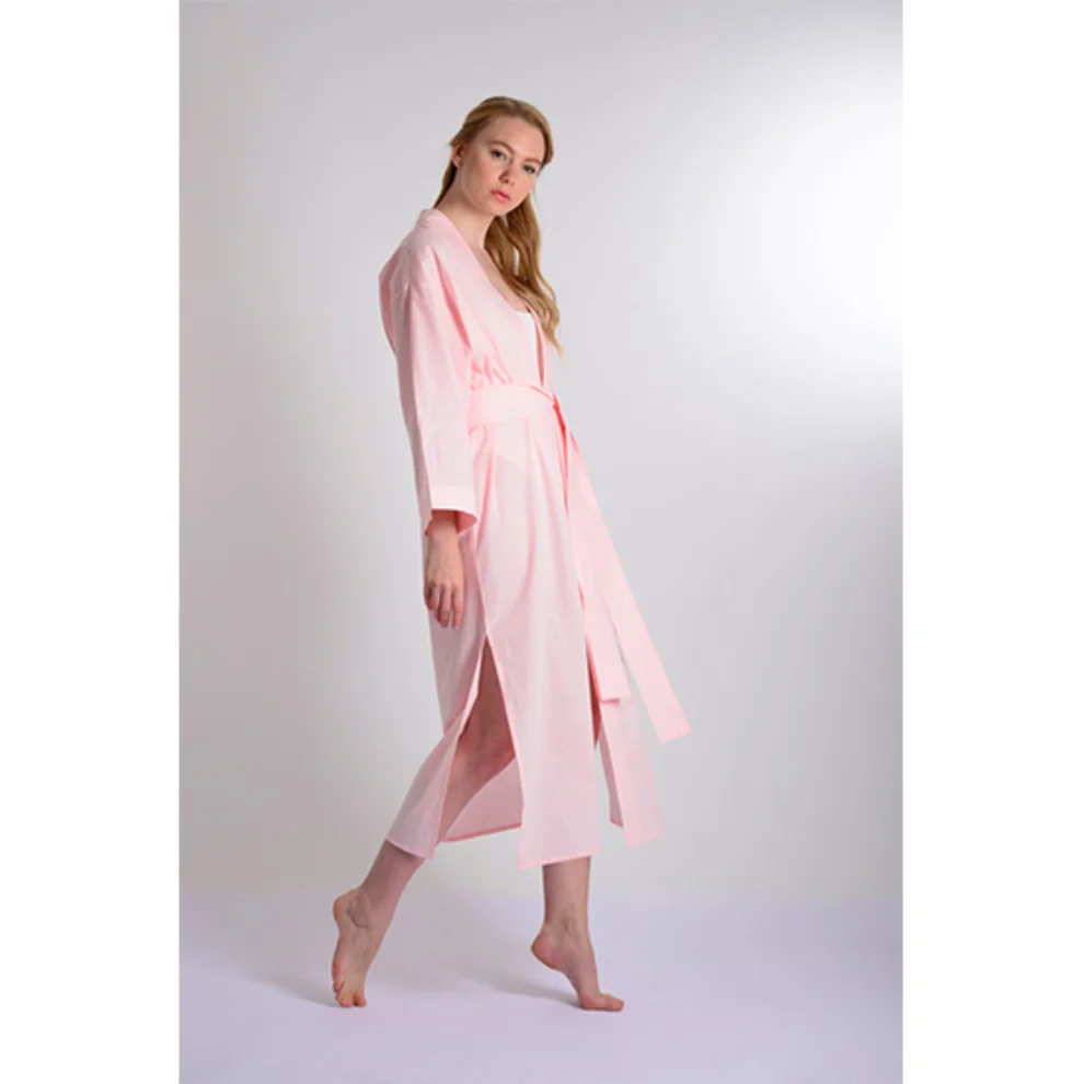 Mono Kimono - Swan Linen Kimono