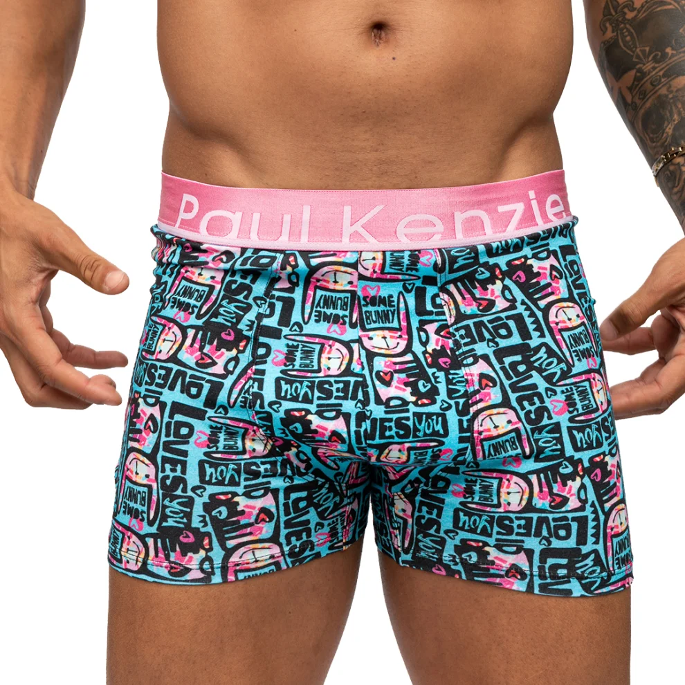 Paul Kenzie - Unique Effect Printed Men's Boxer - Love Bunny