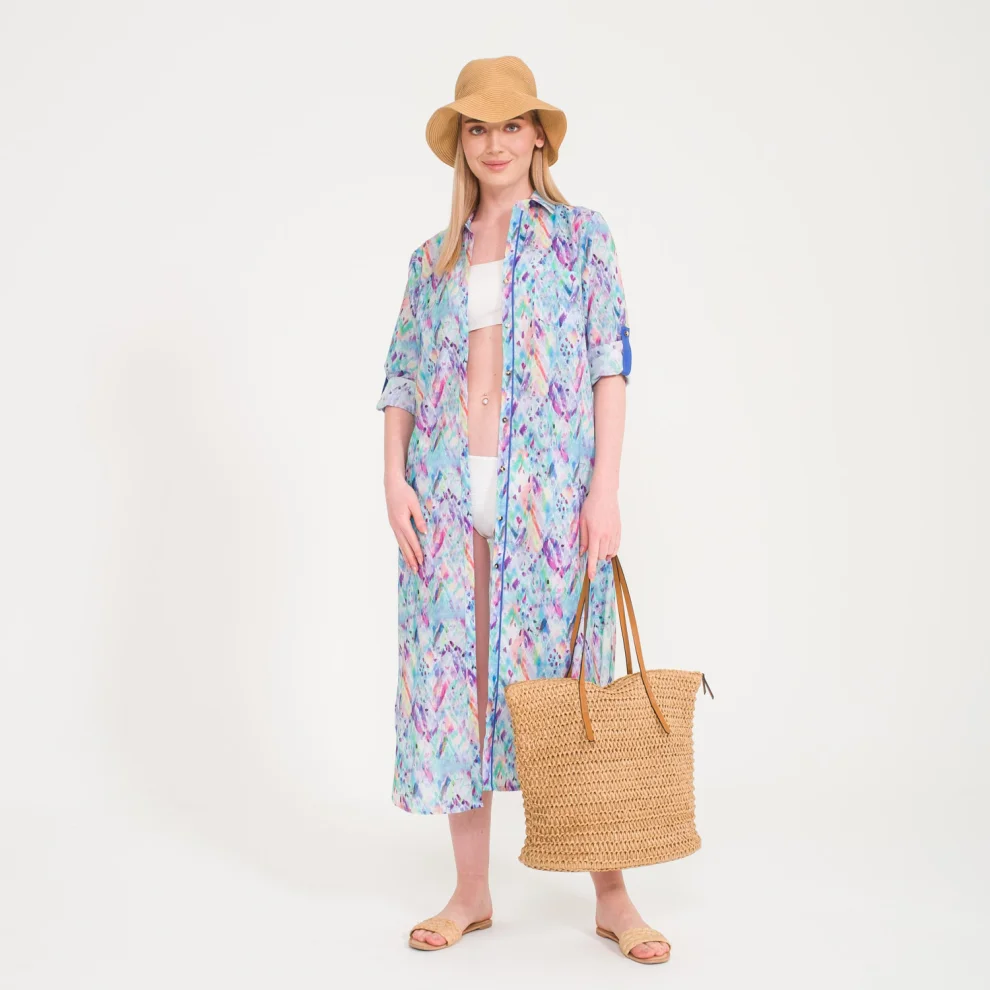 Miespiga - Helen Voile Beach Women Shirt Dress