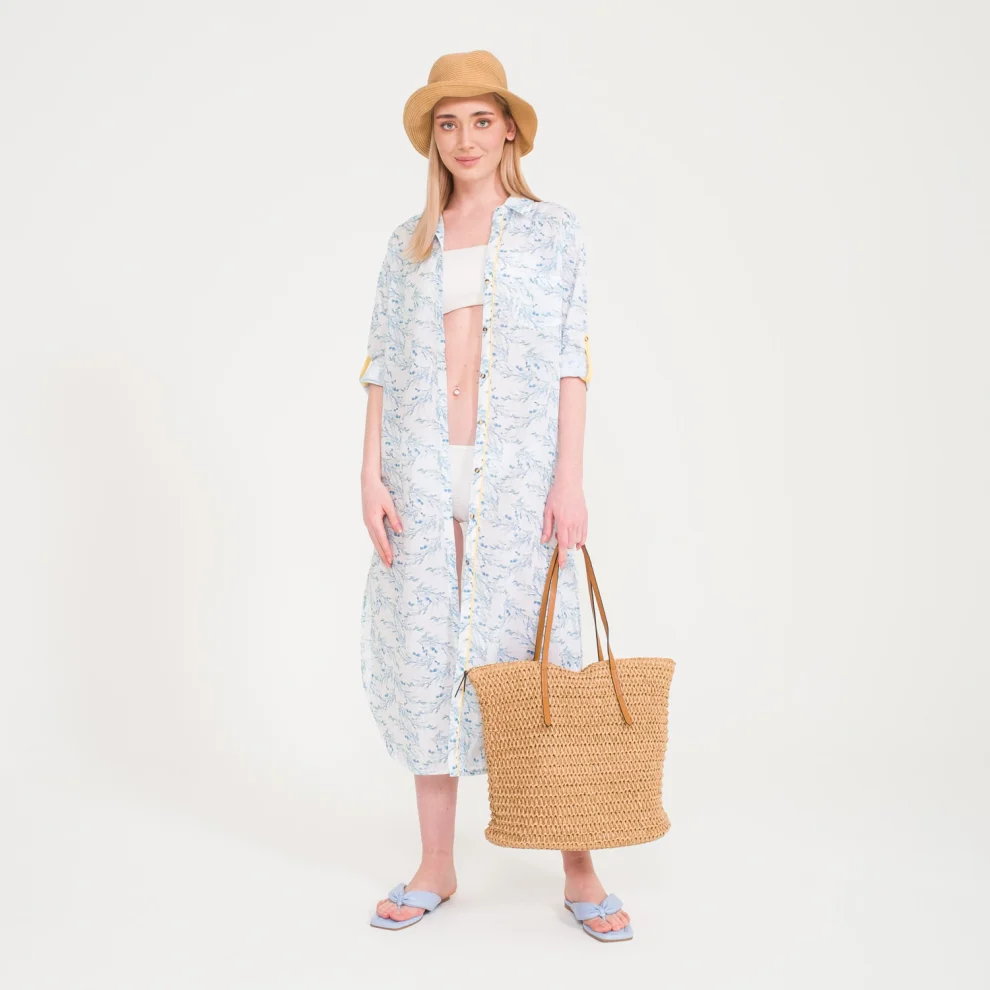 Miespiga - Helen Voile Beach Women Shirt Dress