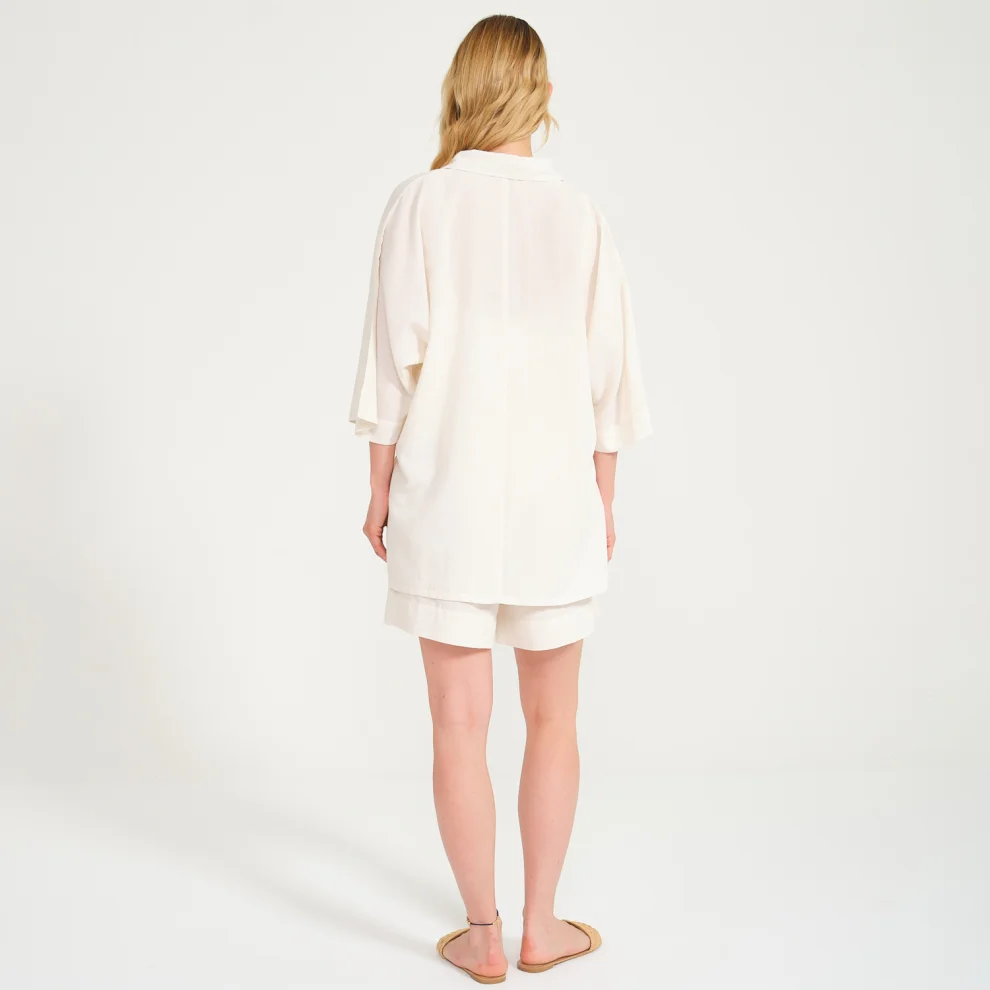 Miespiga - Linen Shorts Top And Bottom Set