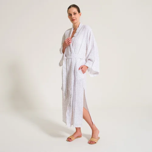 Miespiga - Leopard Pattern Muslin Women's Dressing Gown