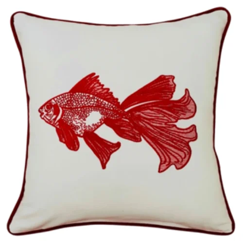 Adade Design Pillow - Nakışlı Kırlent - Japon Balığı