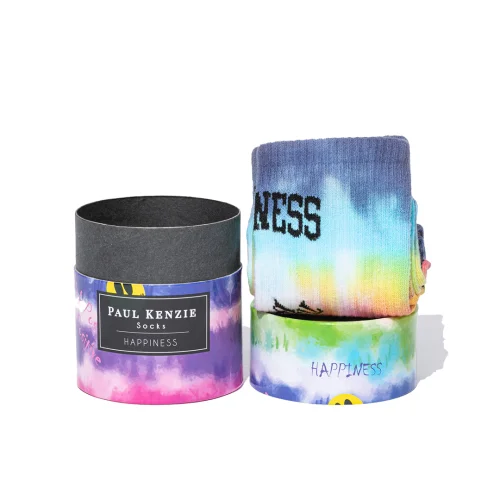 Paul Kenzie - Smile - Dye Unisex Tie-dye Patterned Seamless Tennis Socks - Happiness