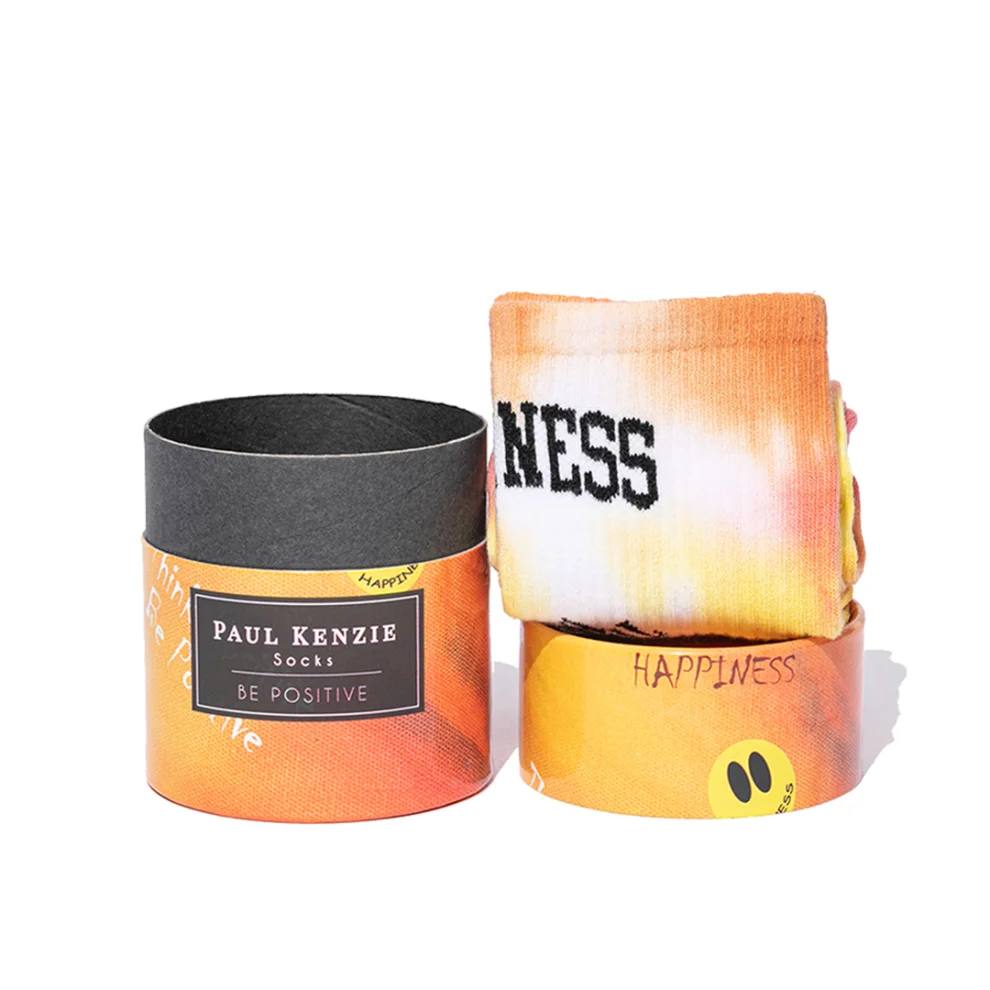 Paul Kenzie - Smile - Dye Unisex Tie-dye Patterned Seamless Tennis Socks - Be Positive