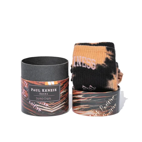 Paul Kenzie - Smile - Dye Unisex Batik Desenli Dikişsiz Tenis Çorap - Sundown