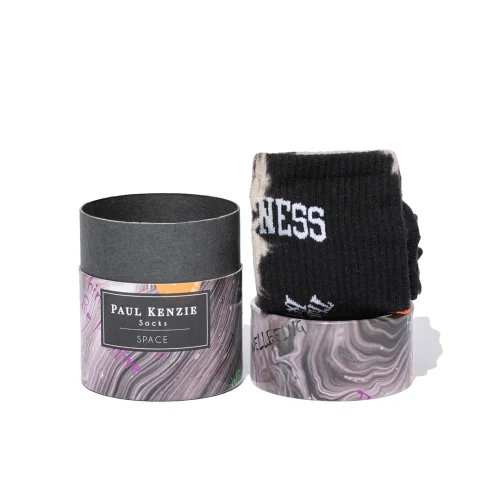 Paul Kenzie - Smile - Dye Unisex Batik Desenli Dikişsiz Tenis Çorap - Space
