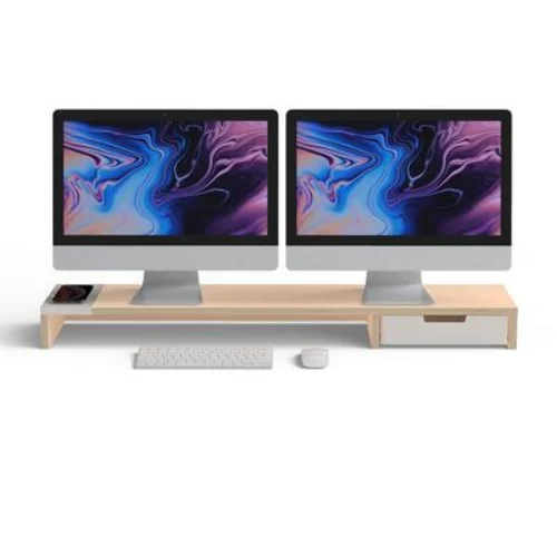 Pout - Eyes 9 Dual Aio Wireless Charging And Hub Station Dual Monitor Stand