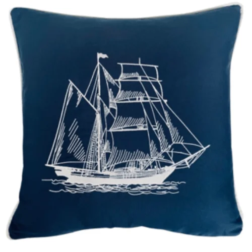 Adade Design Pillow - Nakışlı Kırlent - Gemi