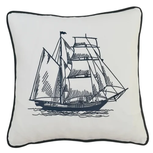 Adade Design Pillow - Nakışlı Kırlent - Gemi