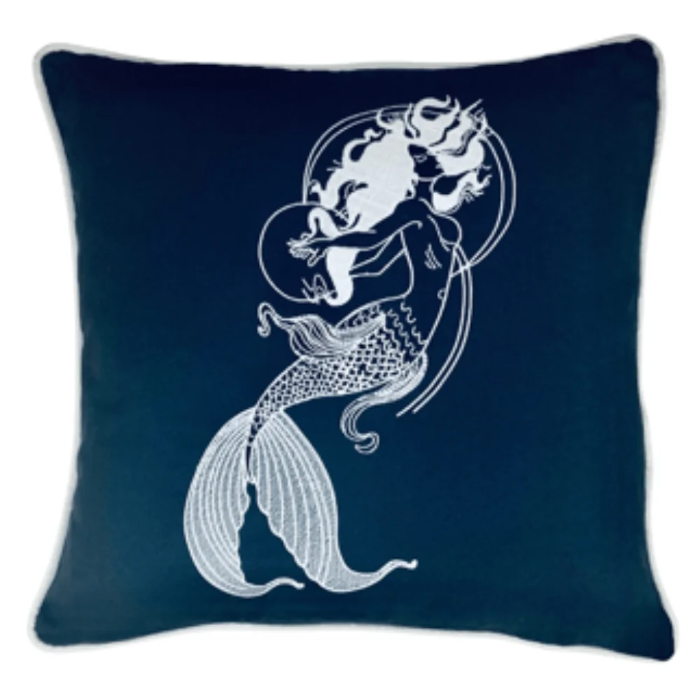 Adade Design Pillow - Embroidery Pillow - Mermaid