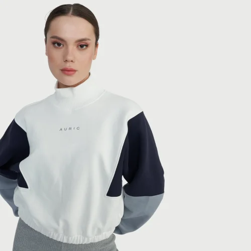 Auric - Renk Bloklu Sweatshirt