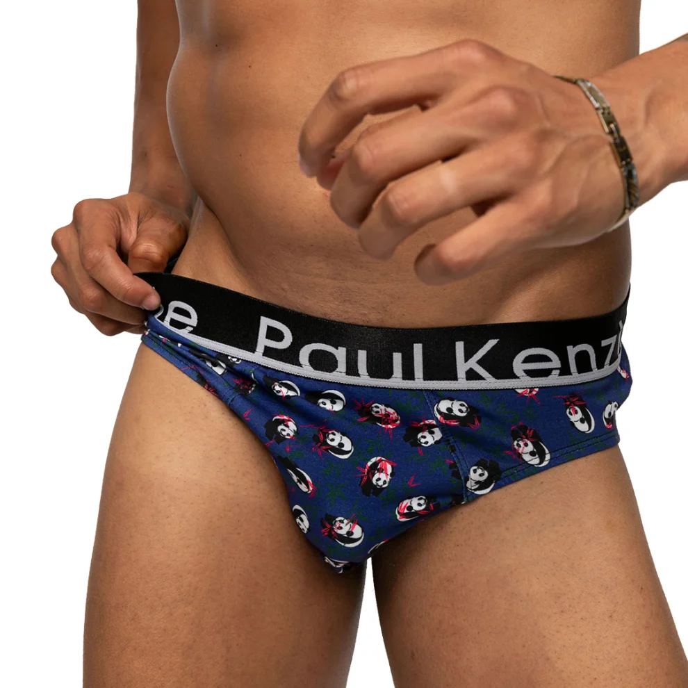 Paul Kenzie - Unique Effect Patterned Men's Slip Briefs - Panda