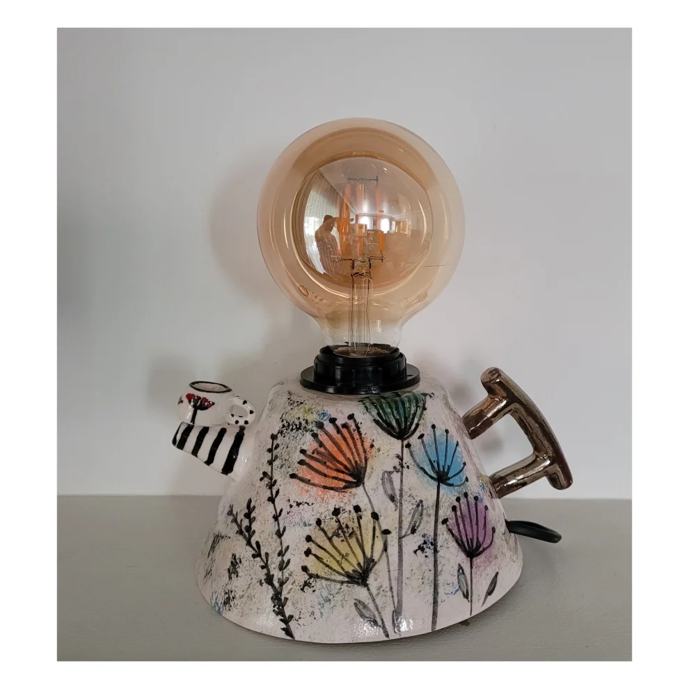 Sesiber - Teapot Formed, Lighting Object,  Coloured Flowers