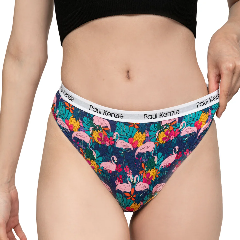 Paul Kenzie - Unique Effect Printed Women's Slip Panties - Flamingo