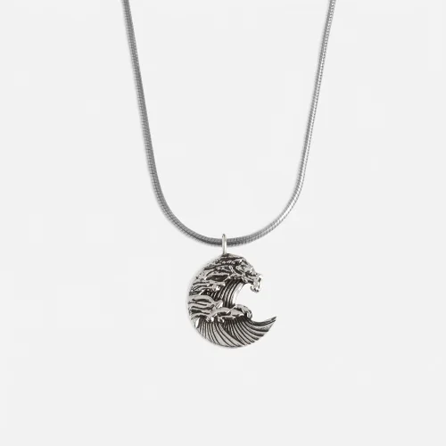 Raftaf - The Great Wave Serpent Sterling Silver Necklace