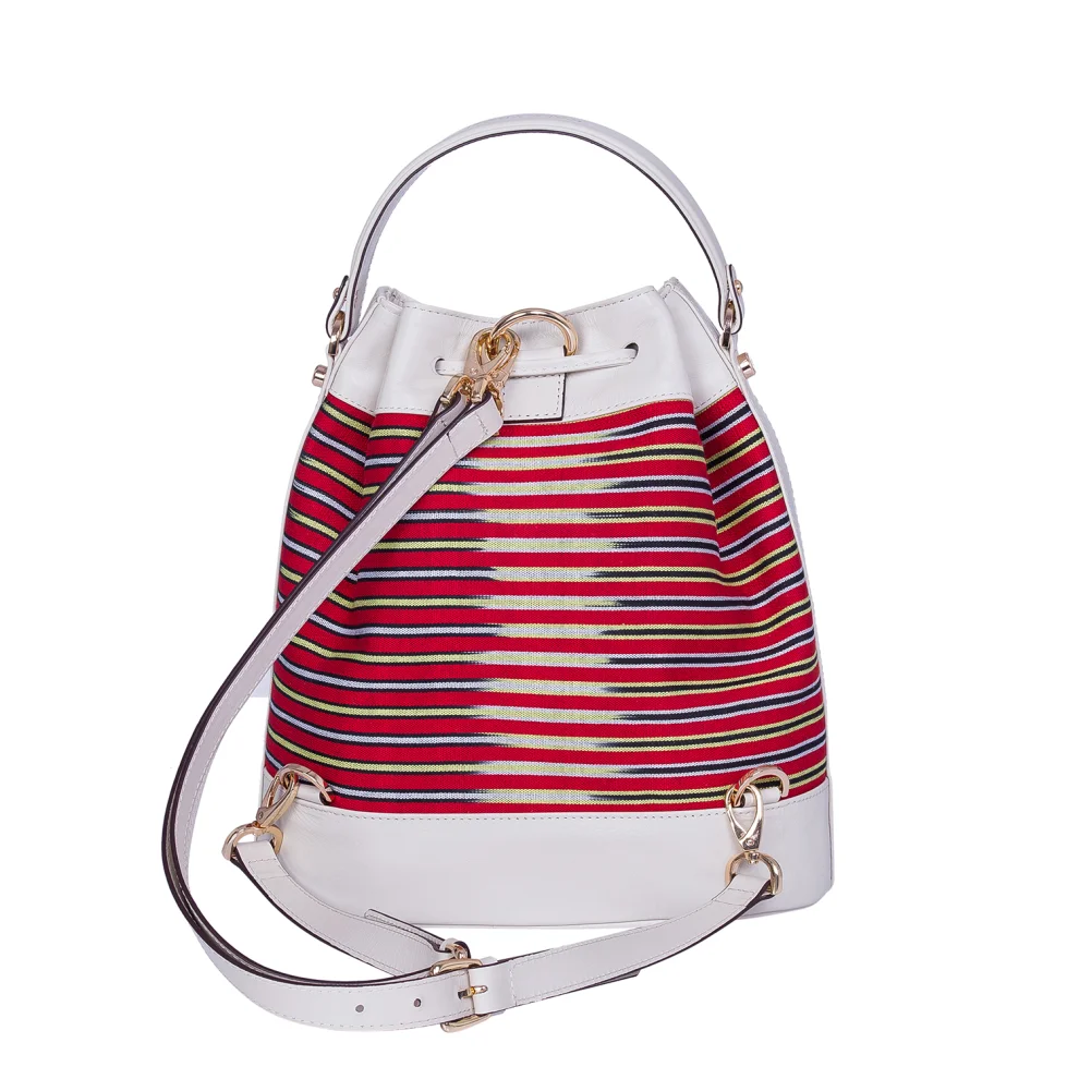 Kai & Vrosi - 3 In 1 Striped Cream Backpack For Multi-purpose