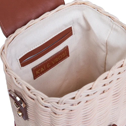 Kai & Vrosi - Wicker Tobacco Baskets With Peshtemal Fabric Detailed Bag
