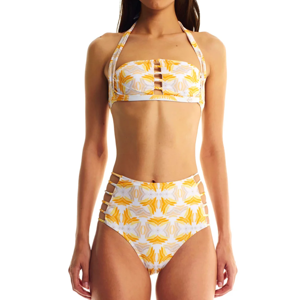 Movom Honey Milk Multi strap Bikini Yellow White M hipicon