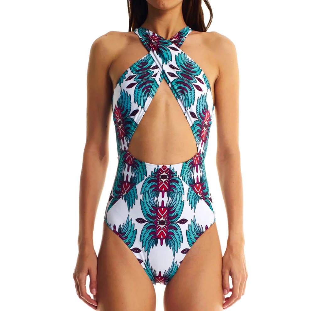 Movom	 - Ivy White Criss Cross Swimsuit