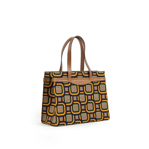 Mianqa - Fabric & Leather Tote Bag Medium