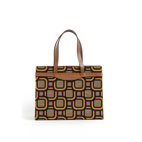 Mianqa - Fabric & Leather Tote Bag Medium