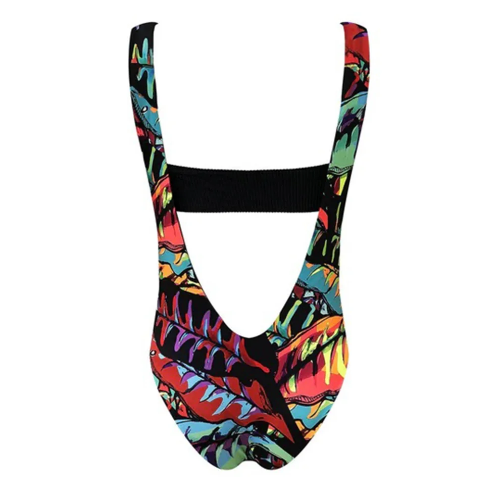 Movom - Leelo Neon Suspender Swimsuit - Reversible Multi L | hipicon