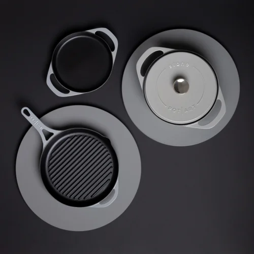 Pot Art - Ocean 3-piece Cast Iron Kitchen Set