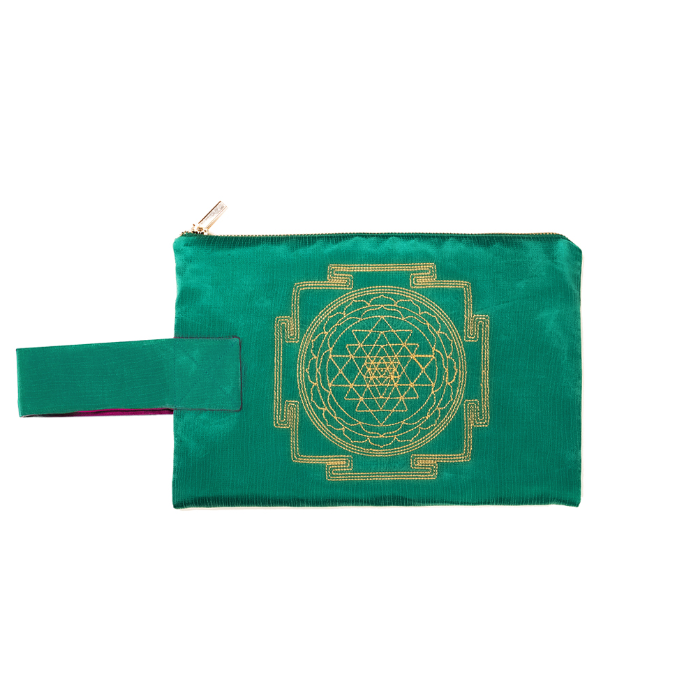 Sri Yantra Clutch Bag - Jade