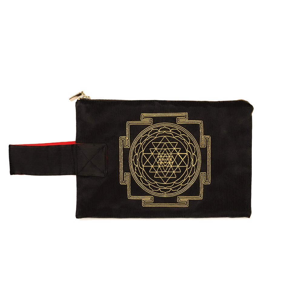 Sri Yantra Clutch Çanta - Obsidian