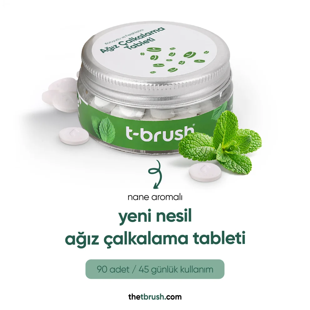 T-Brush - Koruyucu Ve Ferahlatıcı Ağız Çalkalama Tableti Vegan - 75 Tablet