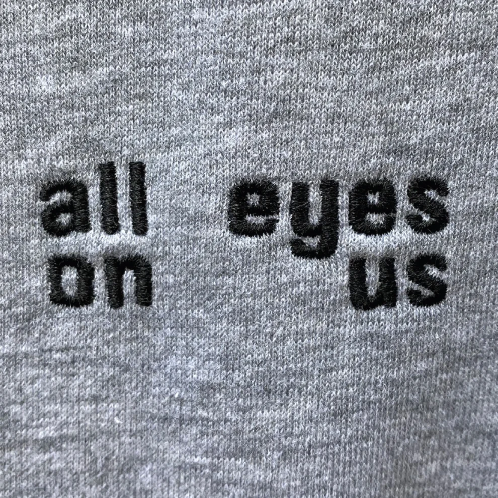 Sevdrus - Unisex Ash Grey Embroidered Sweatshirt
